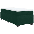 Boxspringbett mit Matratze Dunkelgrün 90x190 cm Samt