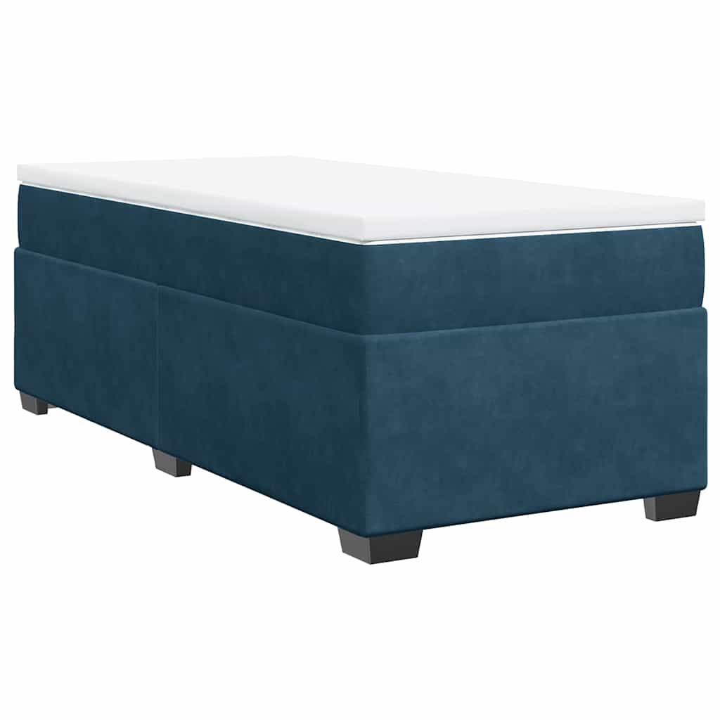Boxspringbett mit Matratze Dunkelblau 90x200 cm Samt