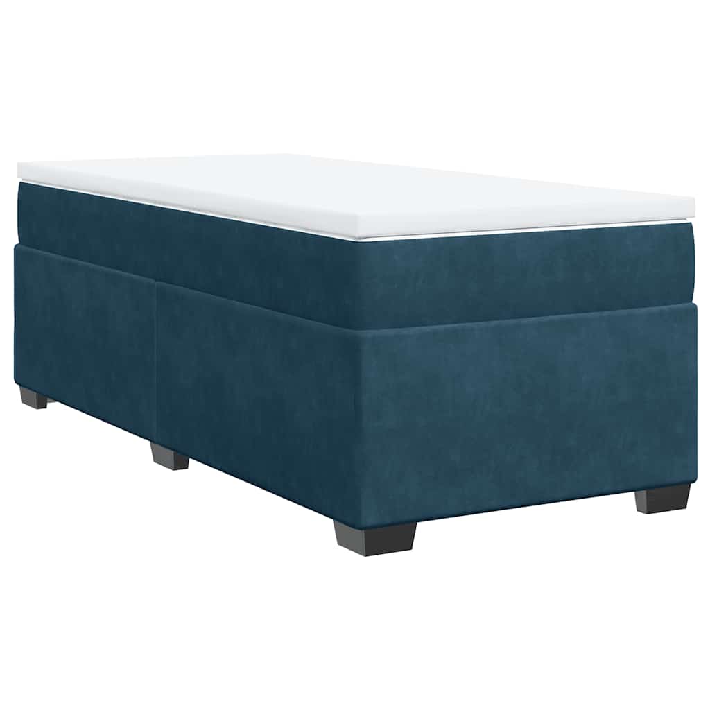 Boxspringbett mit Matratze Dunkelblau 100x200 cm Samt