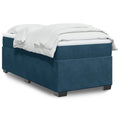 Boxspringbett mit Matratze Dunkelblau 100x200 cm Samt
