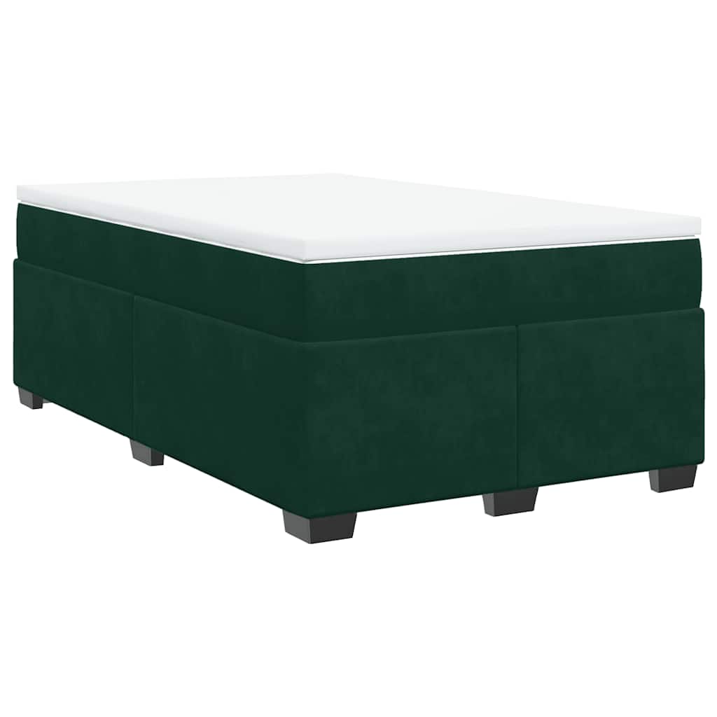 Boxspringbett mit Matratze Dunkelgrün 120x190 cm Samt