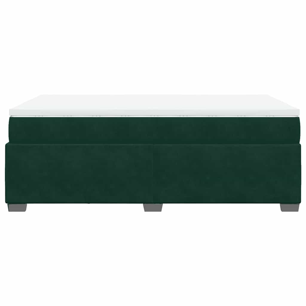 Boxspringbett mit Matratze Dunkelgrün 120x190 cm Samt