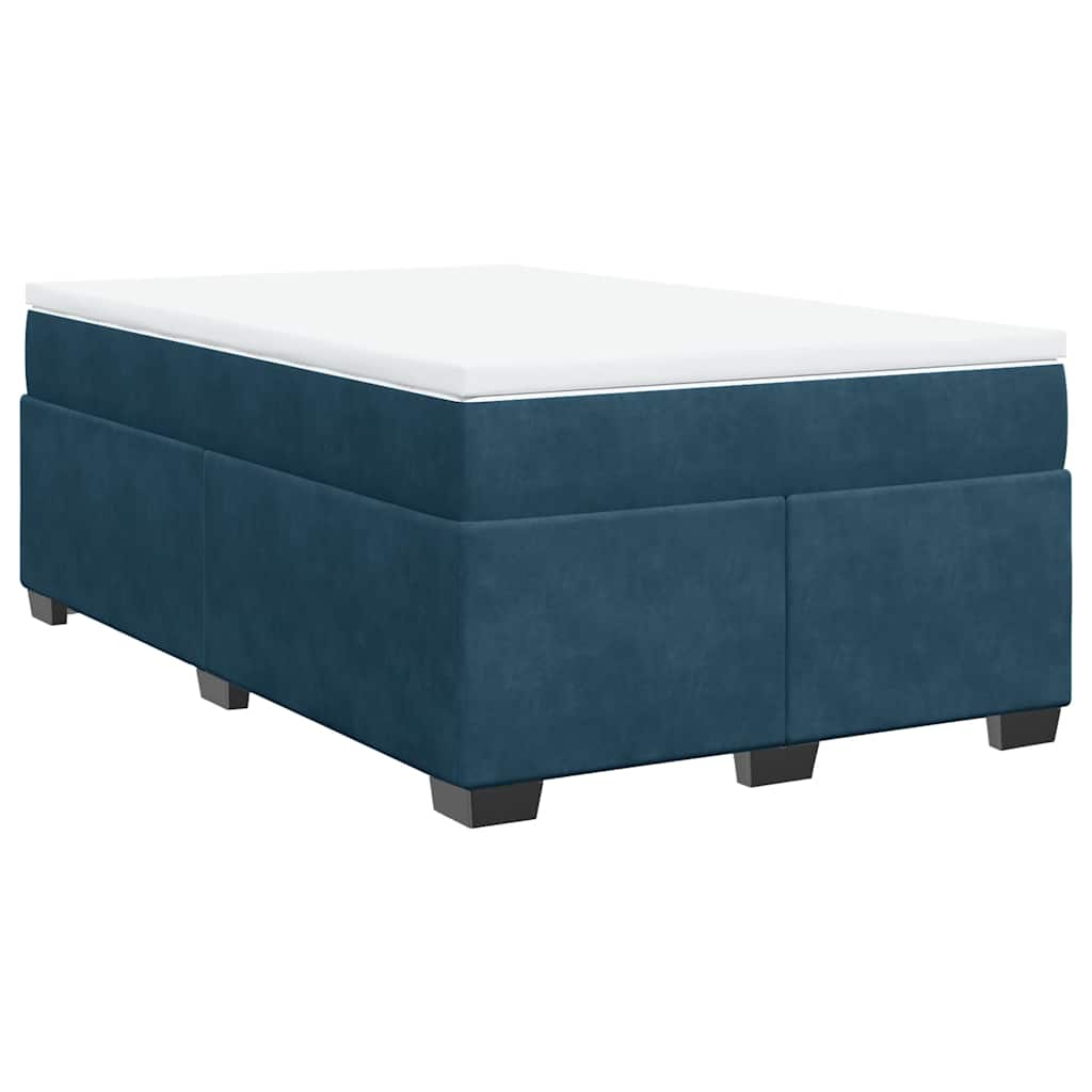 Boxspringbett mit Matratze Dunkelblau 120x190 cm Samt