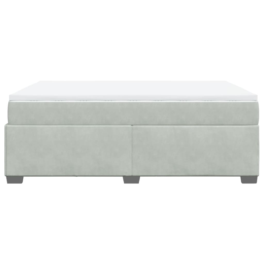 Boxspringbett mit Matratze Hellgrau 140x190 cm Samt
