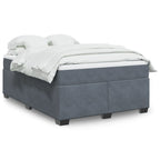 Boxspringbett mit Matratze Dunkelgrau 140x200 cm Samt