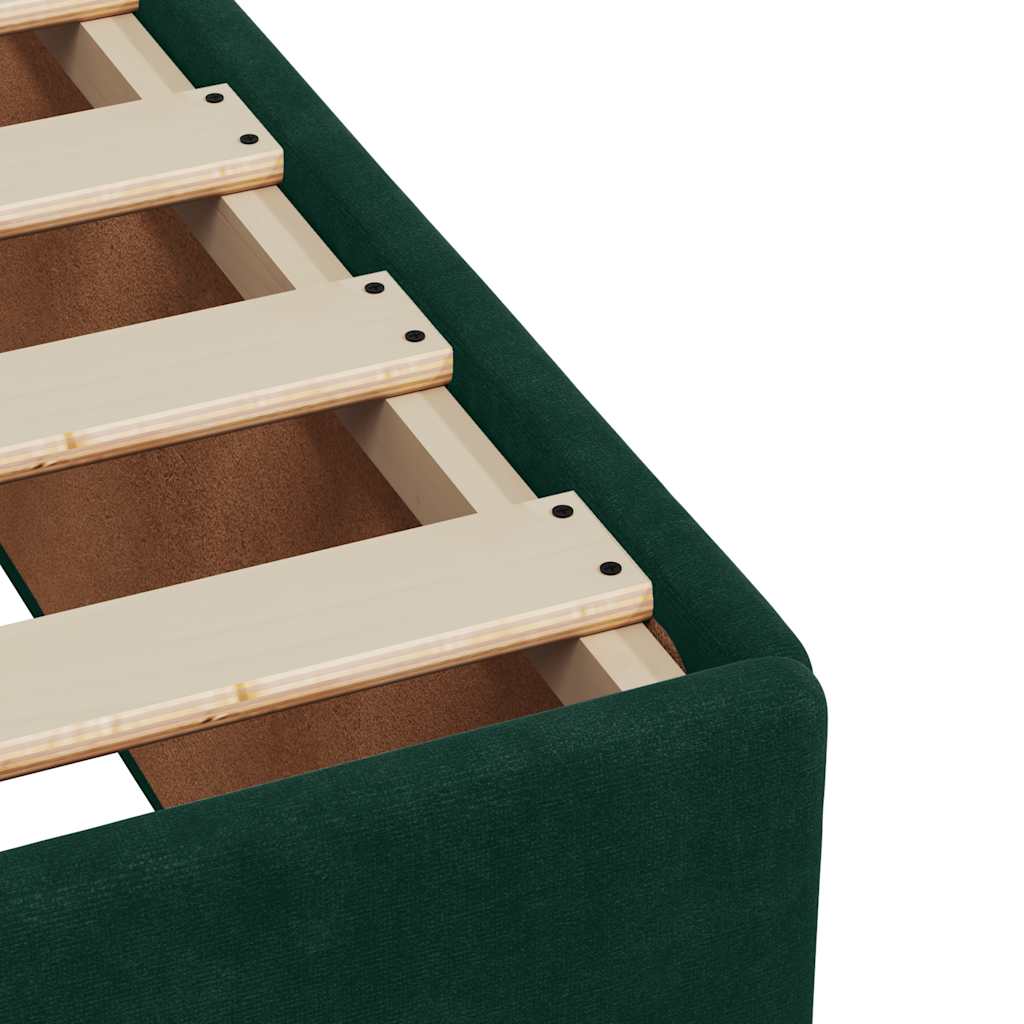 Boxspringbett mit Matratze Dunkelgrün 140x200 cm Samt