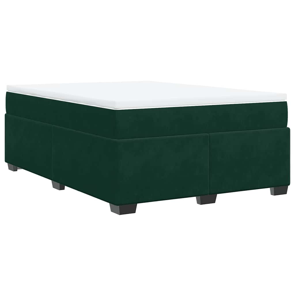Boxspringbett mit Matratze Dunkelgrün 160x200 cm Samt