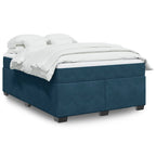 Boxspringbett mit Matratze Dunkelblau 160x200 cm Samt