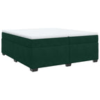 Boxspringbett mit Matratze Dunkelgrün 200x200 cm Samt