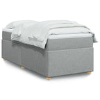 Boxspringbett mit Matratze Hellgrau 80x200 cm Stoff