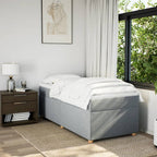 Boxspringbett mit Matratze Hellgrau 90x190 cm Stoff