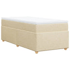 Boxspringbett mit Matratze Creme 90x190 cm Stoff