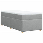 Boxspringbett mit Matratze Hellgrau 100x200 cm Stoff