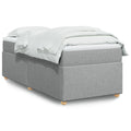 Boxspringbett mit Matratze Hellgrau 100x200 cm Stoff