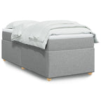 Boxspringbett mit Matratze Hellgrau 100x200 cm Stoff
