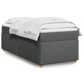 Boxspringbett mit Matratze Dunkelgrau 100x200 cm Stoff