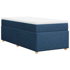 Boxspringbett mit Matratze Blau 100x200 cm Stoff