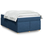 Boxspringbett mit Matratze Blau 120x190 cm Stoff