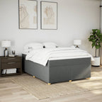 Boxspringbett mit Matratze Dunkelgrau 140x190 cm Stoff