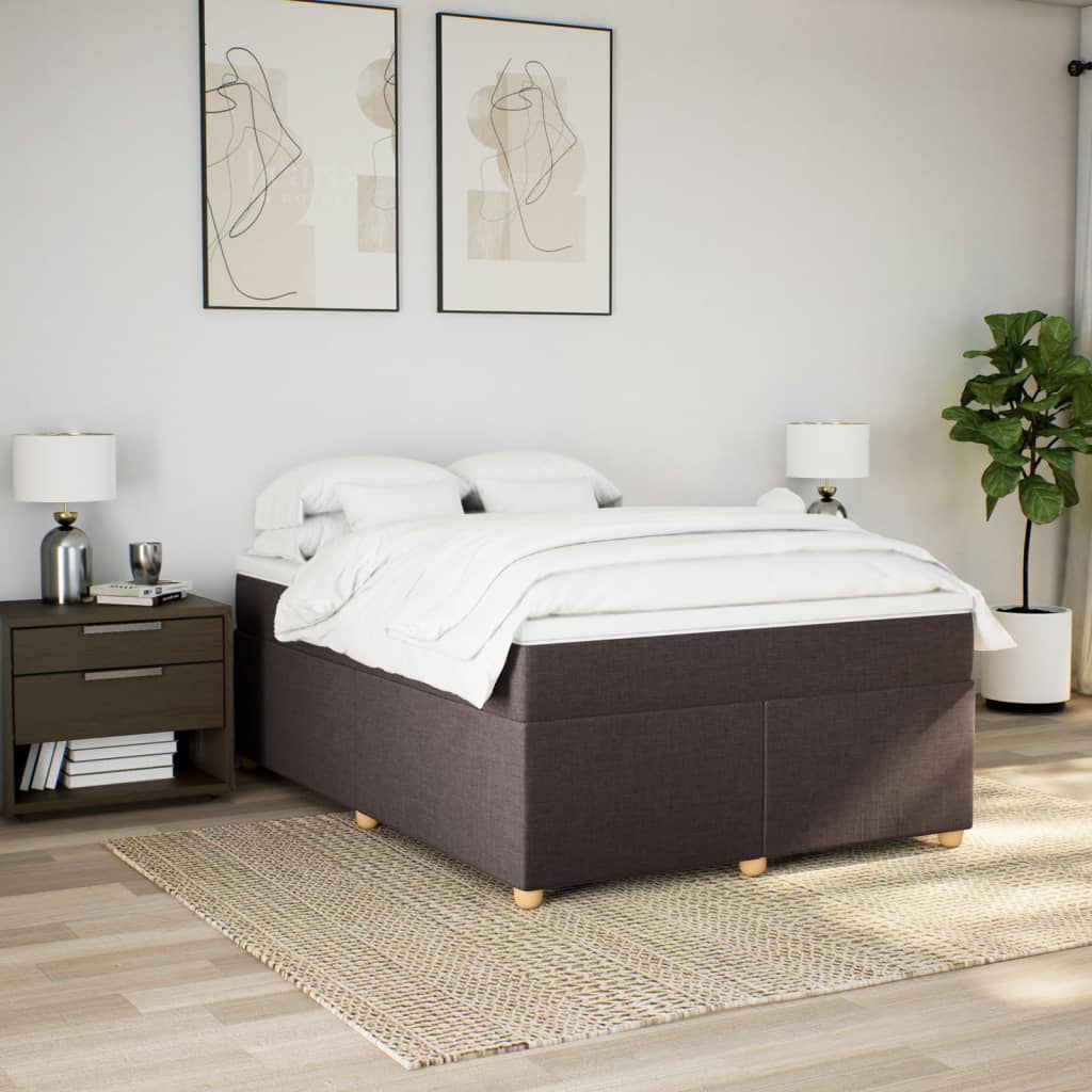 Boxspringbett mit Matratze Dunkelbraun 140x190 cm Stoff