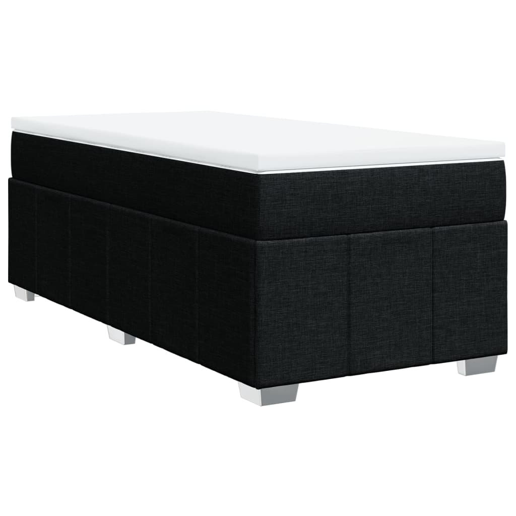 Boxspringbett mit Matratze Schwarz 80x200 cm Stoff