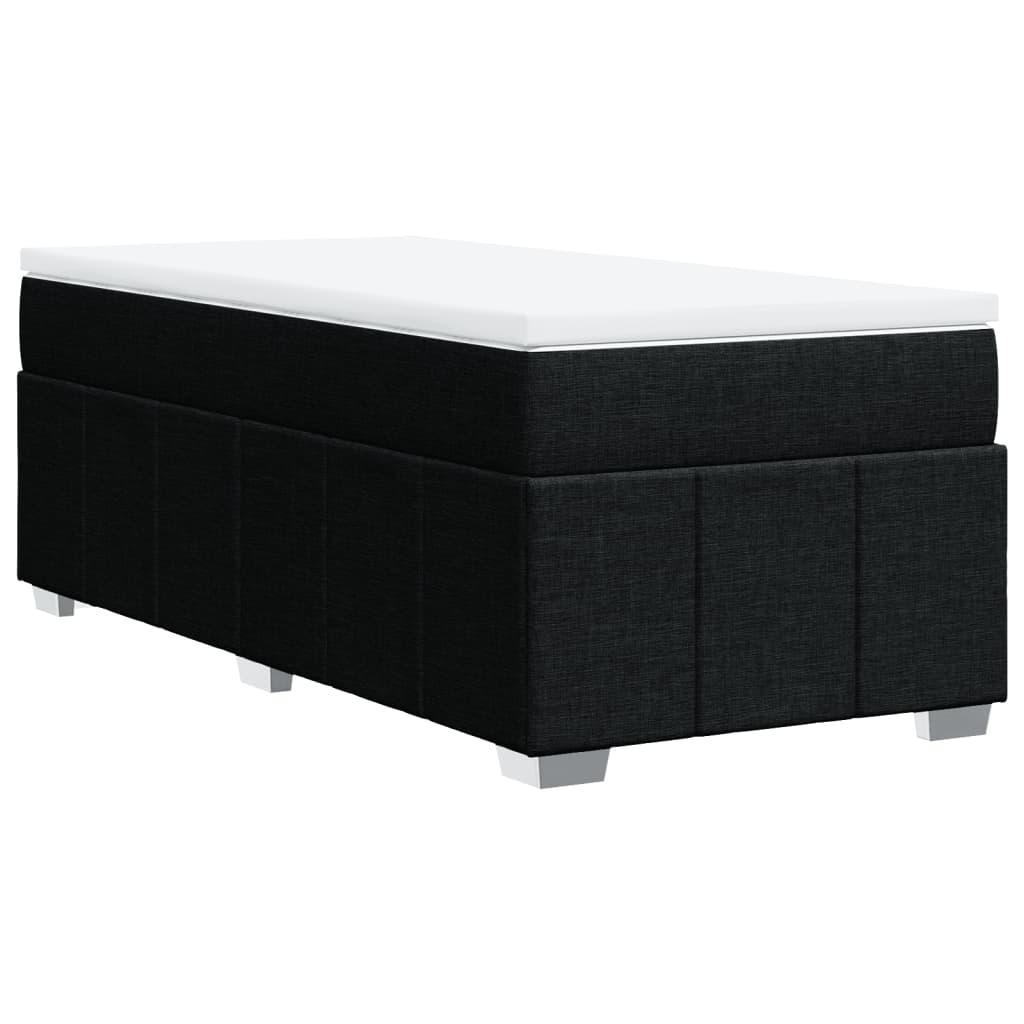 Boxspringbett mit Matratze Schwarz 80x200 cm Stoff
