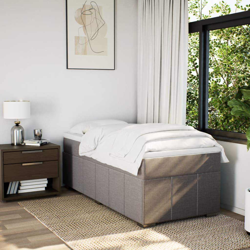 Boxspringbett mit Matratze Taupe 80x200 cm Stoff