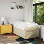 Boxspringbett mit Matratze Creme 80x200 cm Stoff