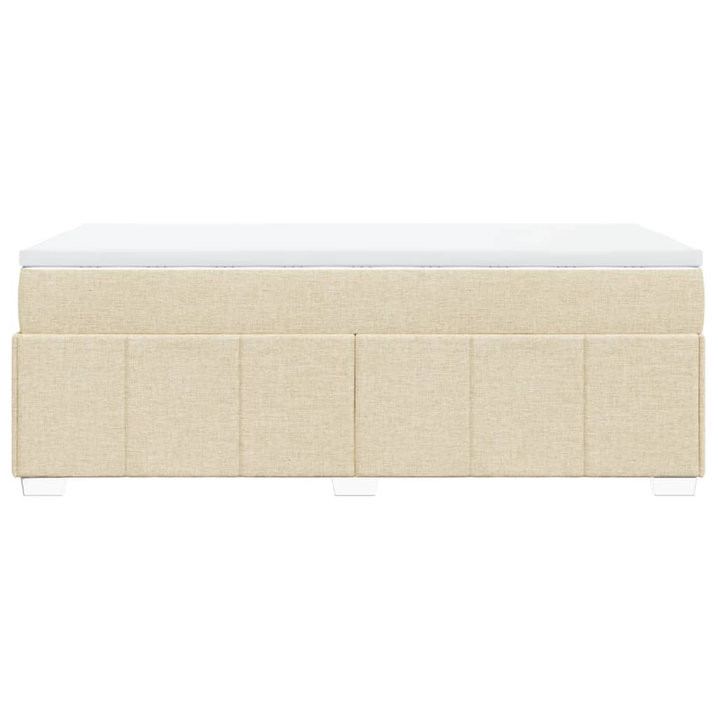 Boxspringbett mit Matratze Creme 80x200 cm Stoff