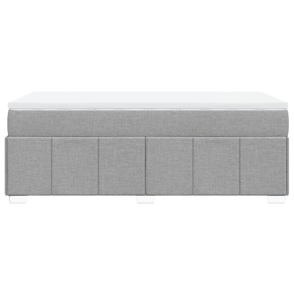 Boxspringbett mit Matratze Hellgrau 90x190 cm Stoff