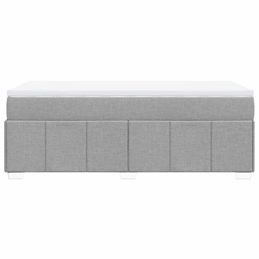 Boxspringbett mit Matratze Hellgrau 100x200 cm Stoff