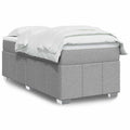 Boxspringbett mit Matratze Hellgrau 100x200 cm Stoff
