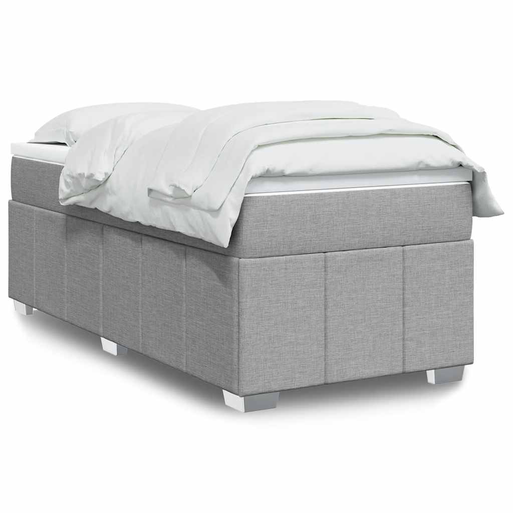 Boxspringbett mit Matratze Hellgrau 100x200 cm Stoff