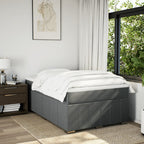 Boxspringbett mit Matratze Dunkelgrau 120x200 cm Stoff