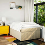 Boxspringbett mit Matratze Creme 120x200 cm Stoff