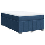Boxspringbett mit Matratze Blau 120x200 cm Stoff