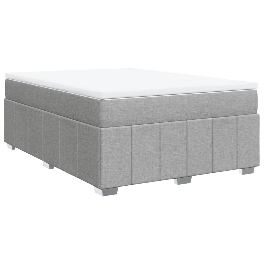 Boxspringbett mit Matratze Hellgrau 140x190 cm Stoff