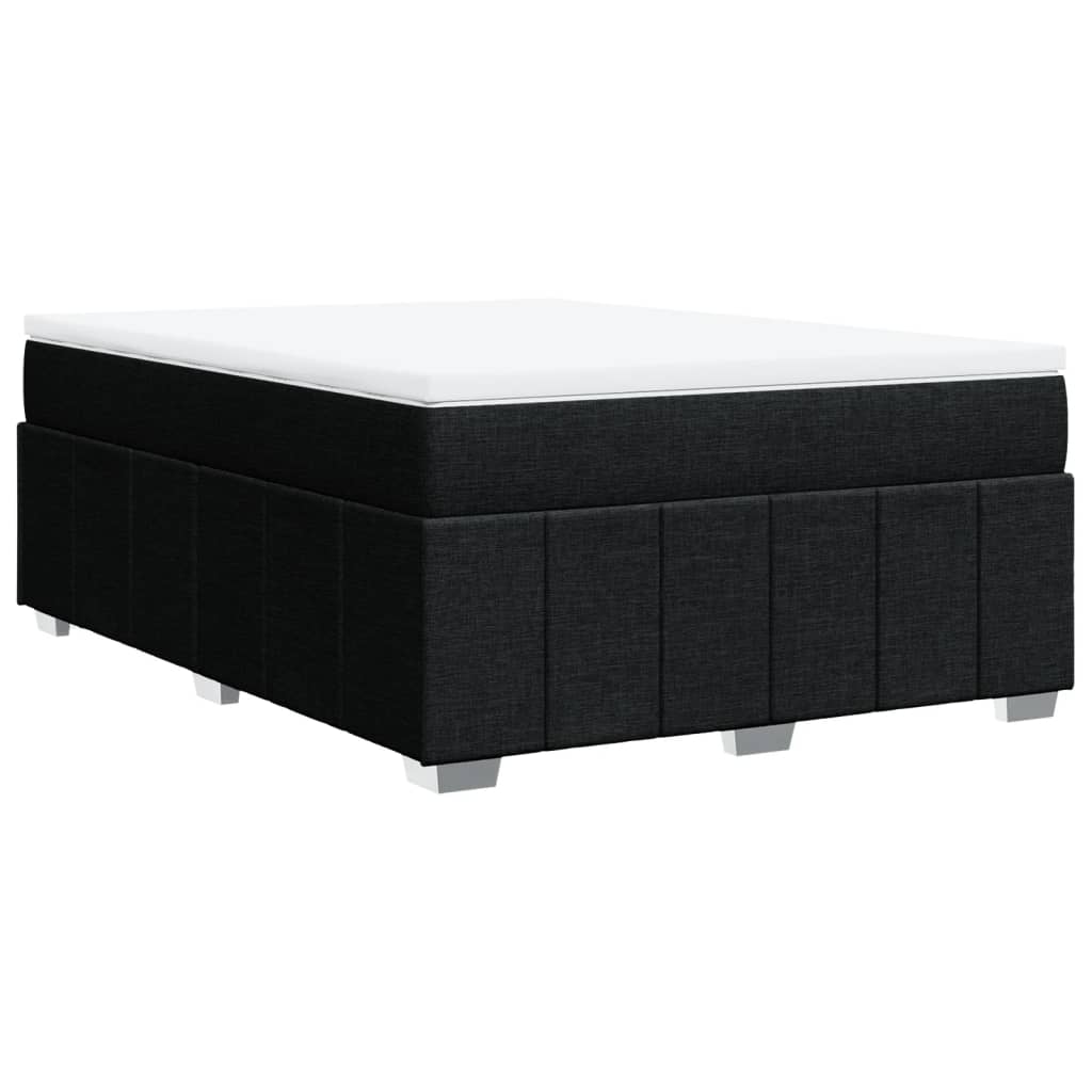 Boxspringbett mit Matratze Schwarz 140x190 cm Stoff