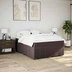 Boxspringbett mit Matratze Dunkelbraun 140x190 cm Stoff