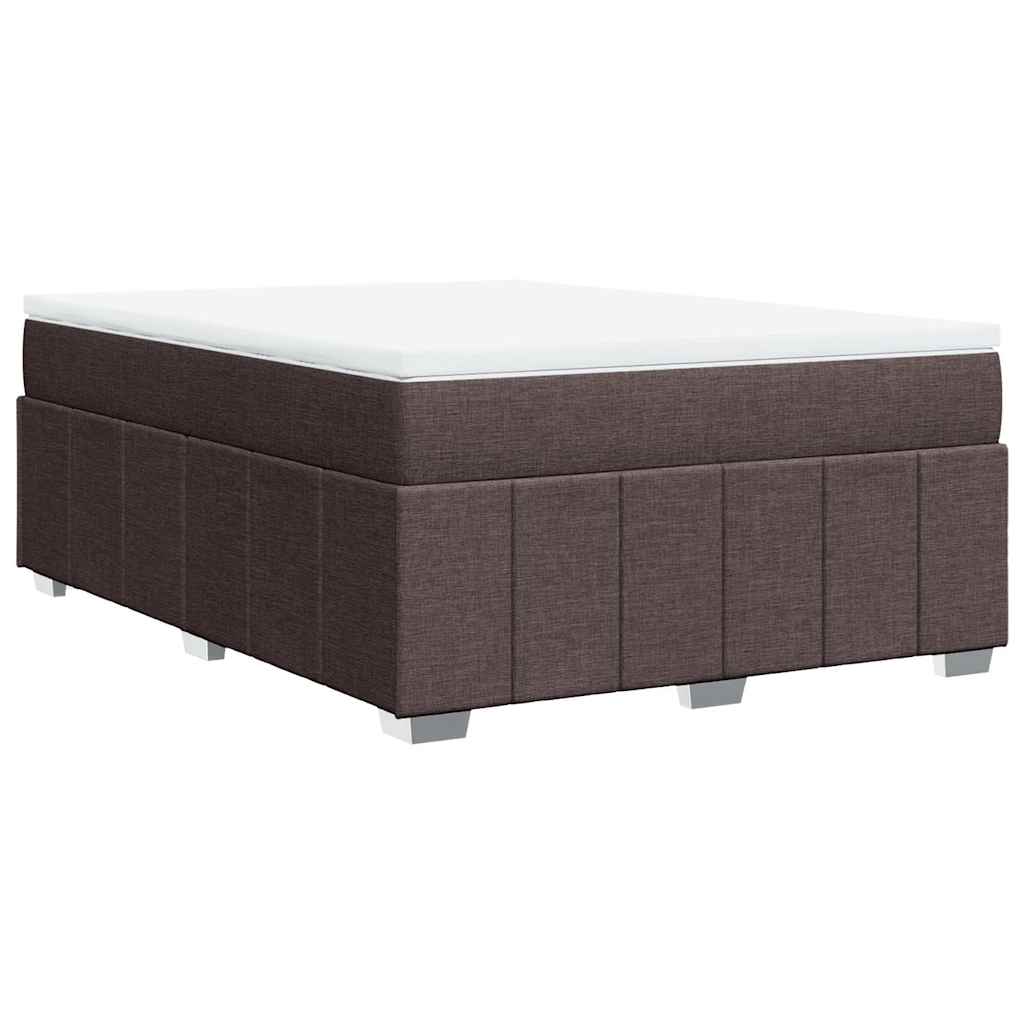 Boxspringbett mit Matratze Dunkelbraun 140x190 cm Stoff