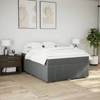 Boxspringbett mit Matratze Dunkelgrau 160x200 cm Stoff