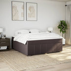 Boxspringbett mit Matratze Dunkelbraun 180x200 cm Stoff