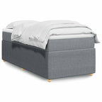 Boxspringbett mit Matratze Hellgrau 80x200 cm Stoff