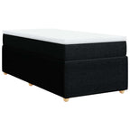 Boxspringbett mit Matratze Schwarz 80x200 cm Stoff