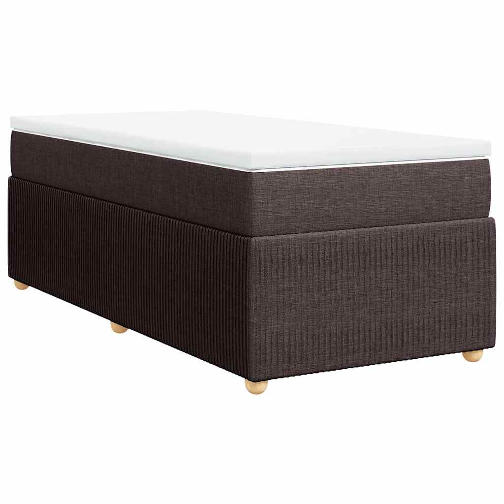 Boxspringbett mit Matratze Dunkelbraun 80x200 cm Stoff