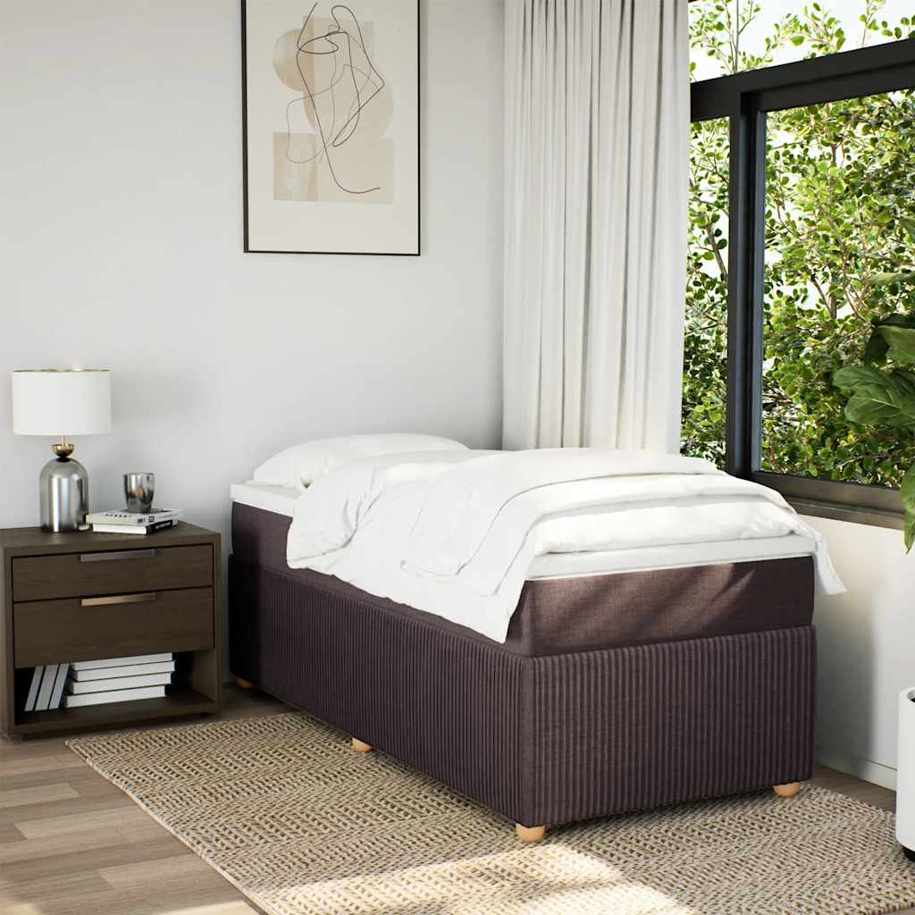 Boxspringbett mit Matratze Dunkelbraun 80x200 cm Stoff