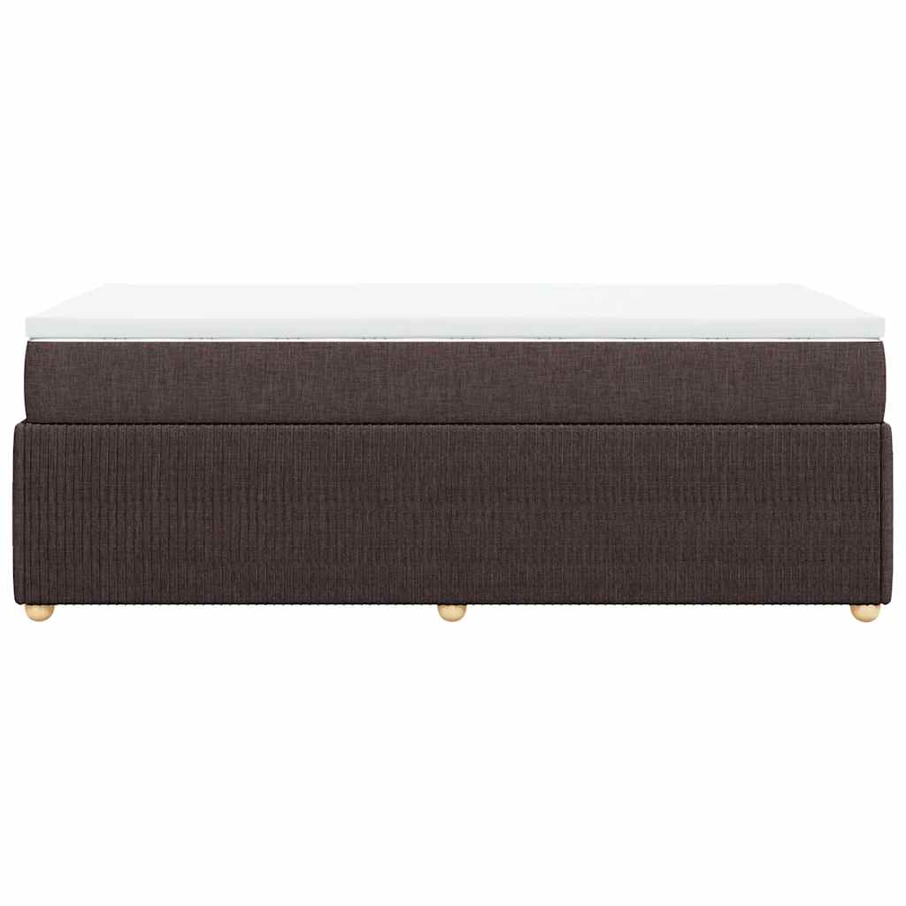 Boxspringbett mit Matratze Dunkelbraun 80x200 cm Stoff