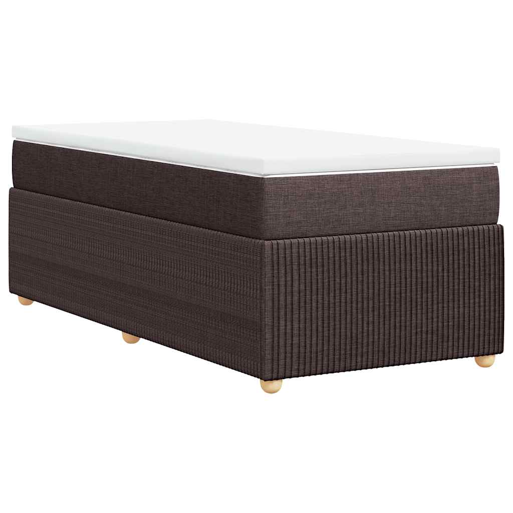 Boxspringbett mit Matratze Dunkelbraun 80x200 cm Stoff
