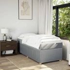 Boxspringbett mit Matratze Hellgrau 90x190 cm Stoff