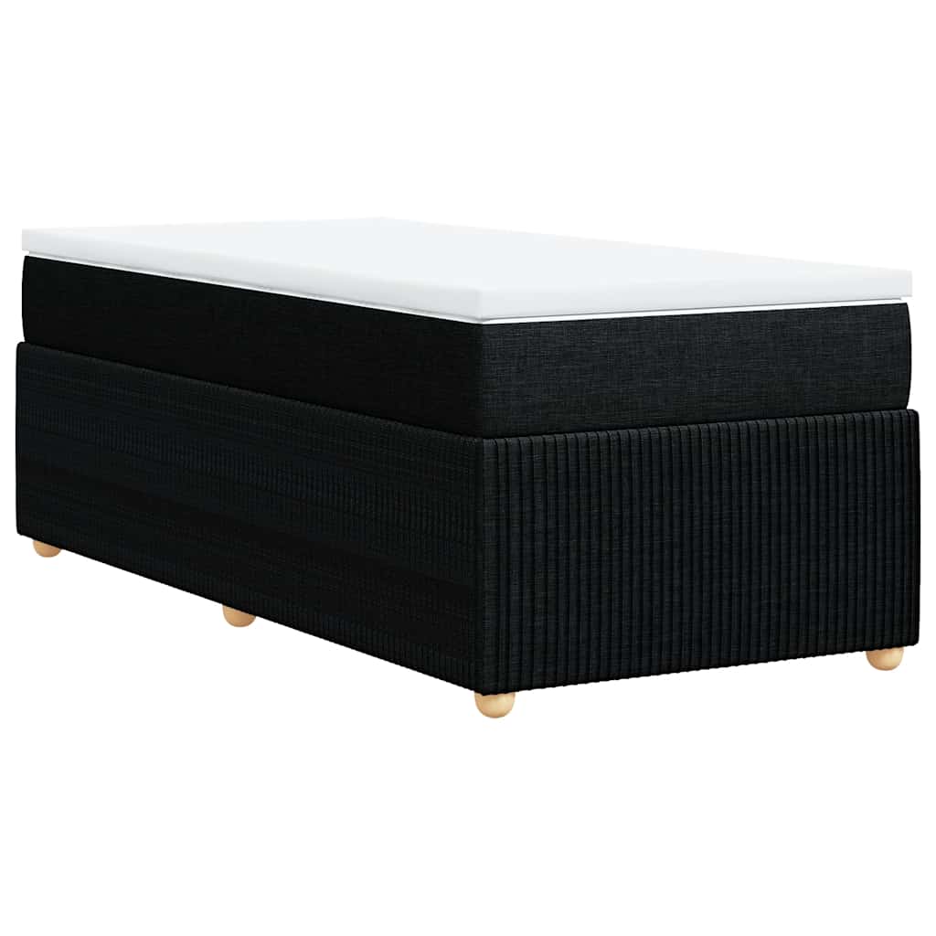 Boxspringbett mit Matratze Schwarz 90x200 cm Stoff